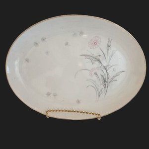 Contour China Balley Platter Carnations Gold Oval 13.75"L 10"W Replacement Japan